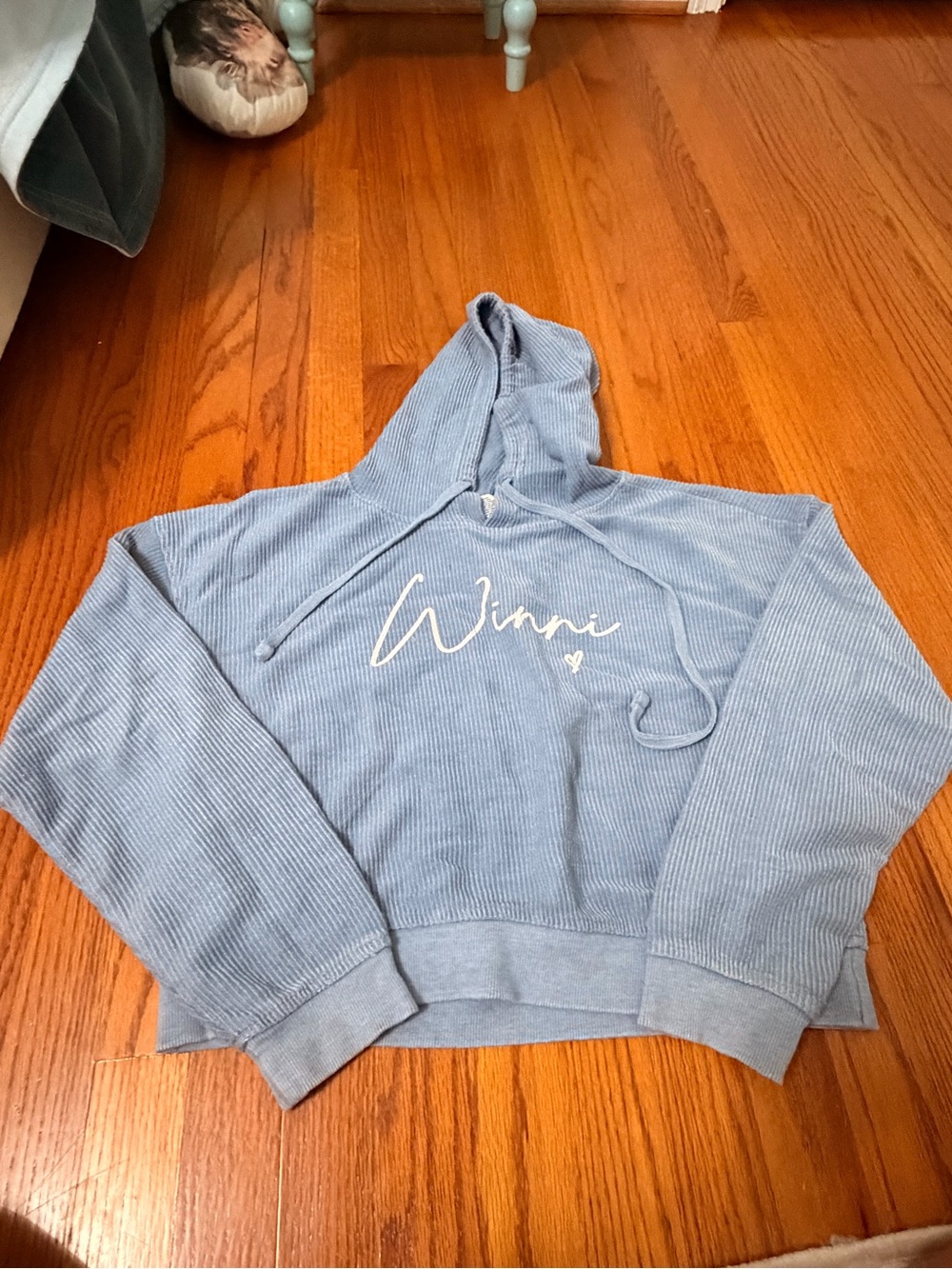 Women's Blue Corded Hoodie